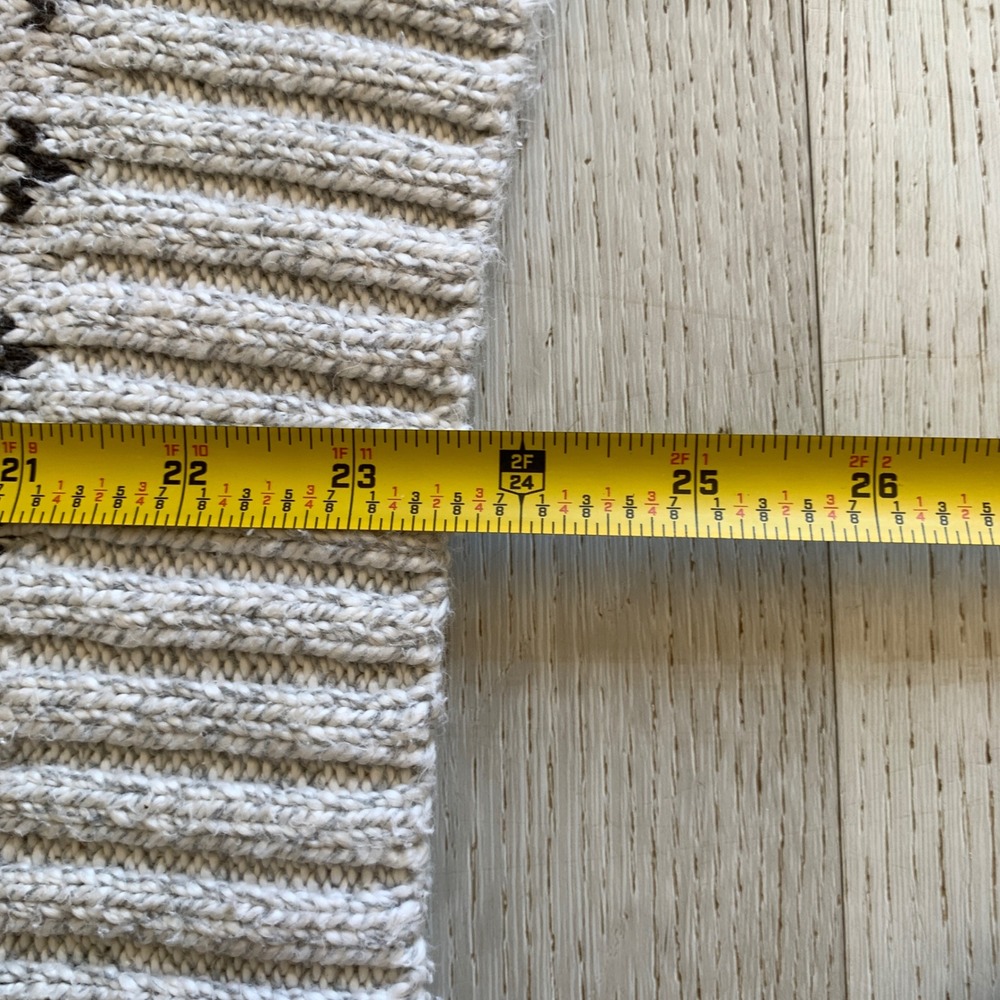 Vintage‎ Eddie Bauer Mens Cotton Birds Eye Knit Crewneck Sweater Cream Brown M - Picture 7 of 9